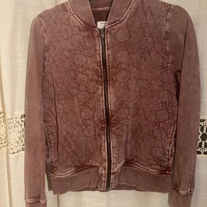Rvca size small warm lavender bomber Aztec/star imprint